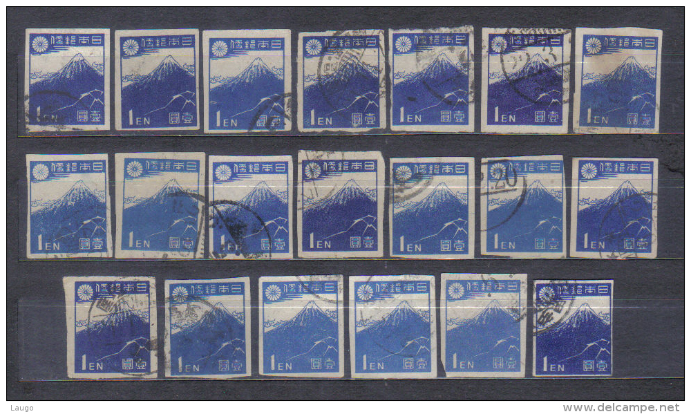 Japan Mi 353volcano Fuji  Various Colour Shades 20x  1946  Perforation See Scan  FU - Used Stamps