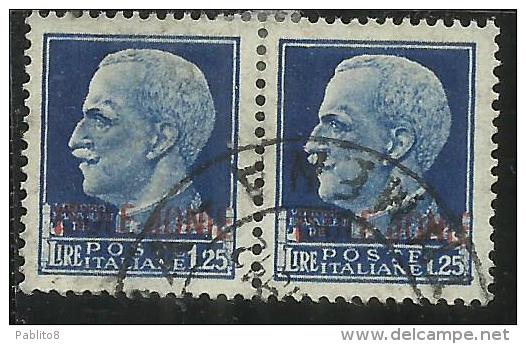 ISOLE JONIE 1941 SOPRASTAMPATO D´ITALIA ITALY OVERPRINTED LIRE 1,25 L. COPPIA USATA PAIR USED OBLITERE´ - Ionische Inseln