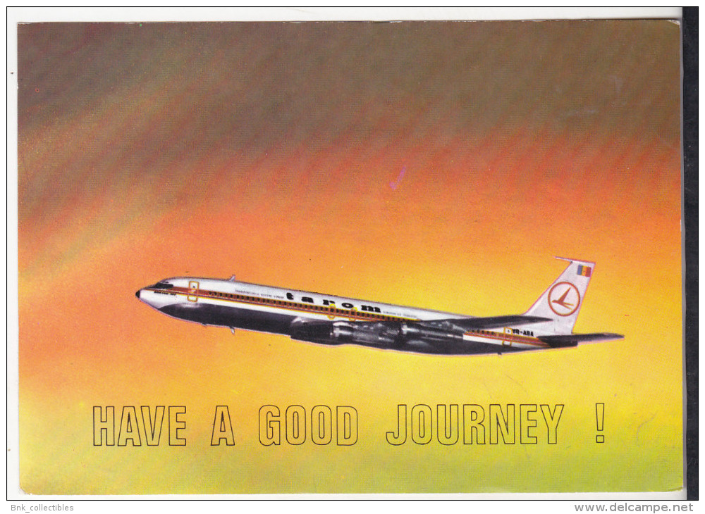 Romania Old Uncirculated Postcard  -  Aviation - Tarom - Boeing 707 - 320 C - 1946-....: Moderne