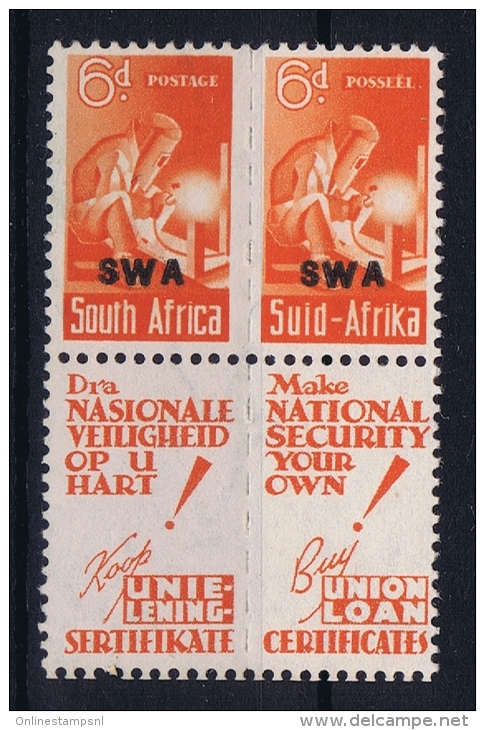 South West Africa: 1942 Mi.nr. 240 - -241 MNH/**  Pair With Ad Label - Südwestafrika (1923-1990)