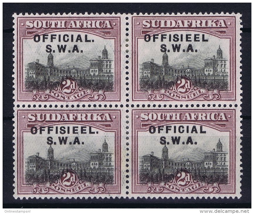South West Africa: Service Mi.nr. 21 I And 22 I In 4 Block,  Point Missing Top Right Stamp After Officieel - Afrique Du Sud-Ouest (1923-1990)