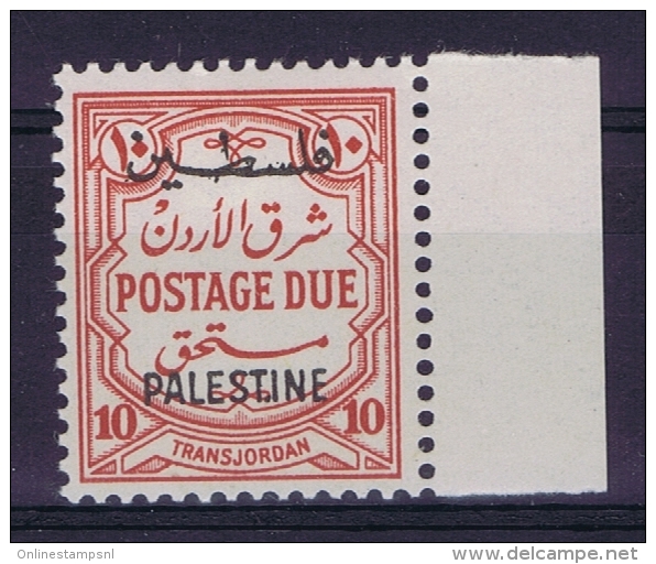 Palastine 1948 Jordan Occupation Postage Due Mi Nr  7 MH/* Sheetmargin - Palestine