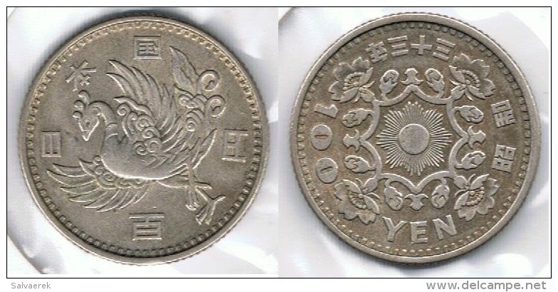 JAPON 100 YEN PLATA SILVER PAJARO G1 - Japón