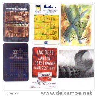 11-1058. Calendarios Publicitarios, Año 2000. 6 Diferentes - Tamaño Pequeño : 1991-00