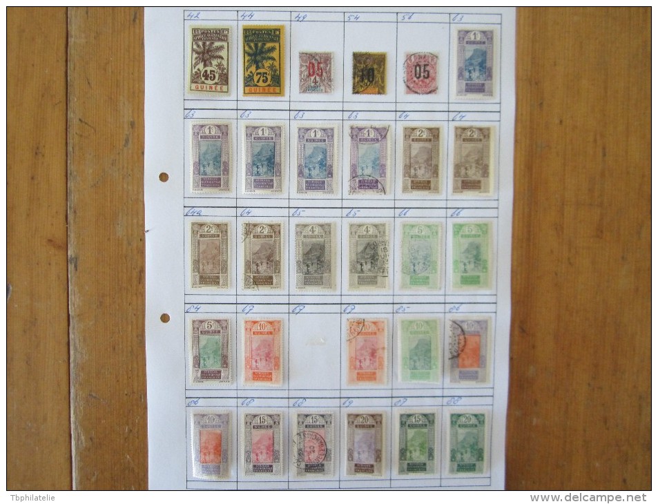 VEND BEAU LOT DE TIMBRES DE GUINEE FRANCAISE SUR 4 F.A. !!!! - Other & Unclassified