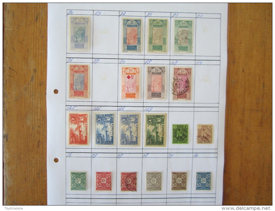 VEND BEAU LOT DE TIMBRES DE GUINEE FRANCAISE SUR 4 F.A. !!!! - Other & Unclassified