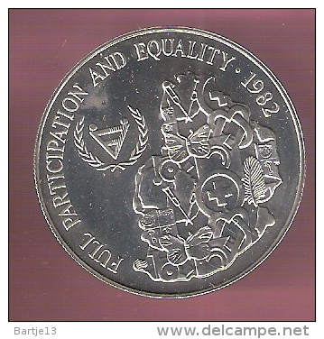 MAURITIUS 25 RUPEES 1982 ZILVER UNC YEAR OF DISABLED PERSONS - Maurice
