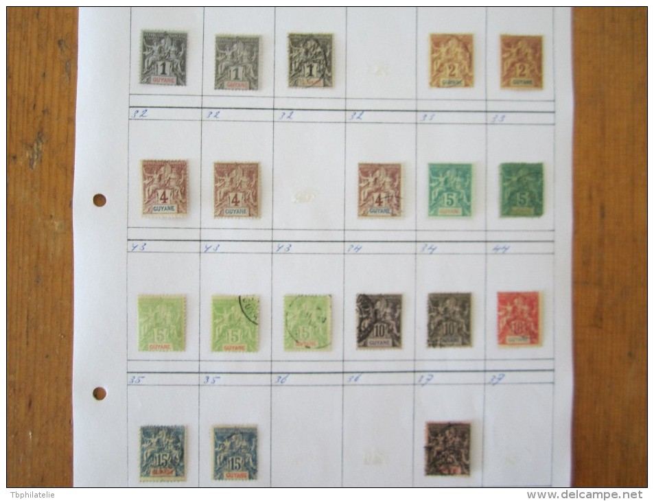 VEND BEAU LOT DE TIMBRES DE GUYANE FRANCAISE SUR 4 F.A. !!!! - Andere & Zonder Classificatie