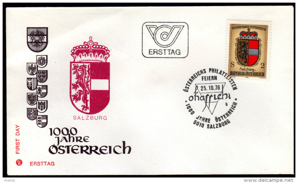 ÖSTERREICH 1976 - Wappen Bundesland Salzburg - FDC - Covers