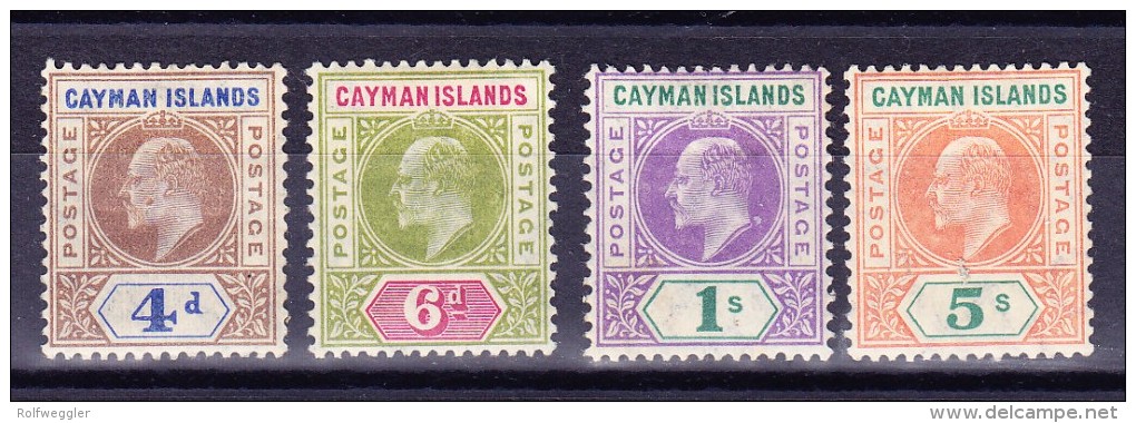 Cayman Islands 1907 SG.#13-16 * Falz Kpl. Serie - Cayman Islands