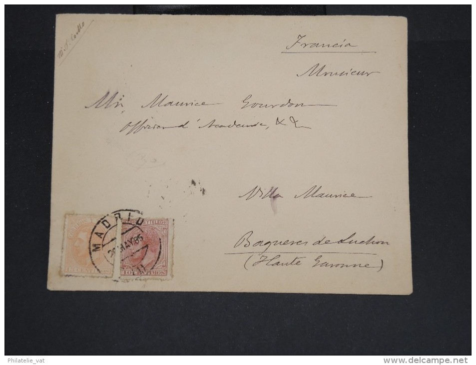 ESPAGNE-Enveloppe De Madrid Pour Bagnoles De Luchon En 1886    à Voir P7254 - Covers & Documents