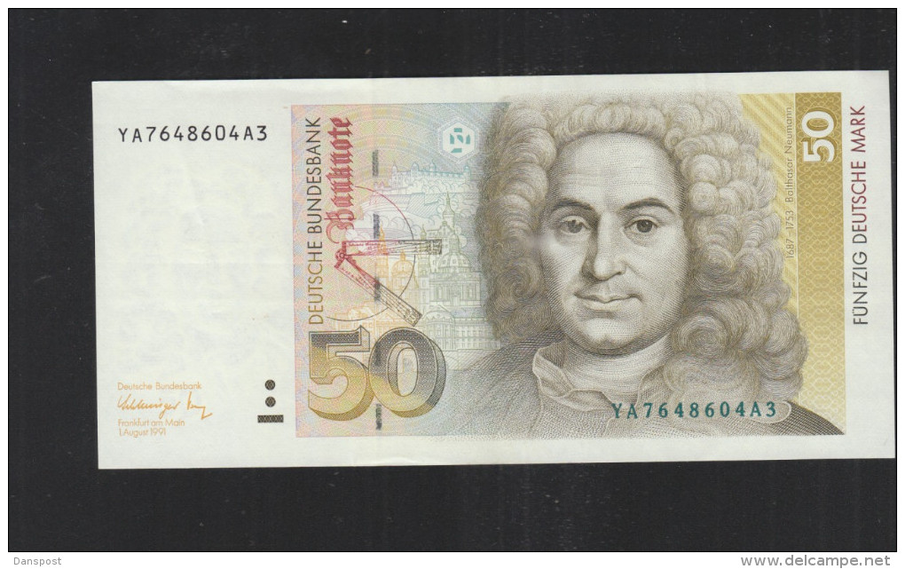 BRD 50 Deutsche Mark 1991 Kratzer Im Rechten Auge XF - 50 Deutsche Mark