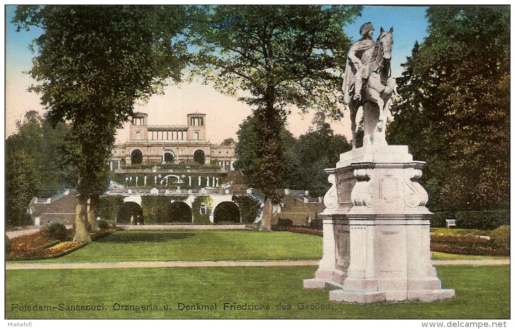 POTSDAM- SANSSOUCI -ORANGERIE MIT DENKMAL FRIEDRICHS DES GROSSEN - Potsdam