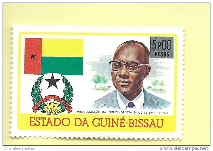 TIMBRES- STAMPS - GUINÉE-BISSAU / GUINEA-BISSAU -1976- PROCLAMATION DE L´INDEPENDANCE -TIMBRE CLÔTURE DE SERIE OBLITÉRÉ - Guinea-Bissau