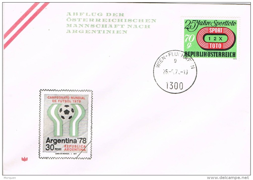 13516. Carta WIEN (Austria) 1978. Mundial Futbol Argentina - 1974 – Alemania Occidental