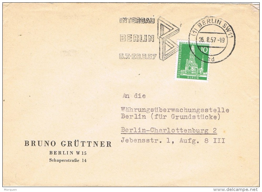 13521. Carta BERLIN (Alemania Berlin) 1957.  INTERBAU - Briefe U. Dokumente