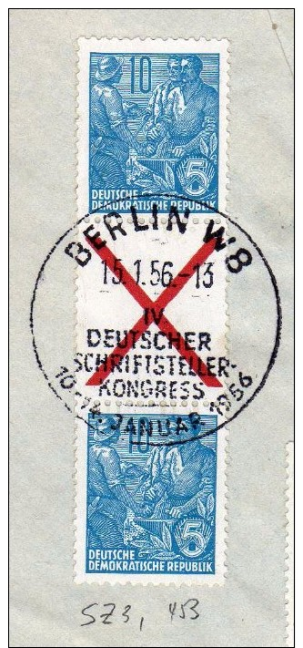 DDR 1956, Satzbrief 481 - 483 + Sperrwert 474, Zdr. SZ 3 + WZ 1, SST Berlin - Briefe U. Dokumente