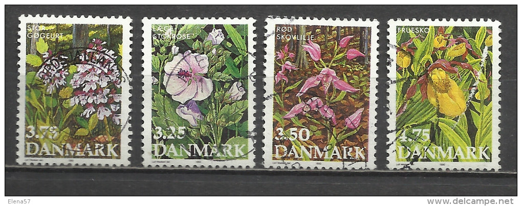 6022 -SELLOS DINAMARCA SERIE COMPLETA FLORES ,FLORA 984/7  VALOR 4,75€ YVERT. ****************************************** - Gebraucht