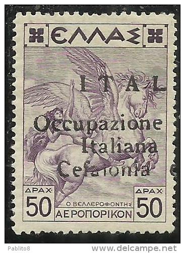 OCCUPAZIONE ITALIANA CEFALONIA E ITACA 1941 POSTA AEREA AIR MAIL D 50 DRX PARTE SINISTRA MNH FIRMATO SIGNED - Cefalonia & Itaca