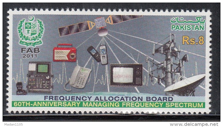 PAKISTAN, 2011,   Frequency Allocation Board, 60th Anniversary Managing Frequency Spectrum,  1v,, MNH(**) - Pakistan