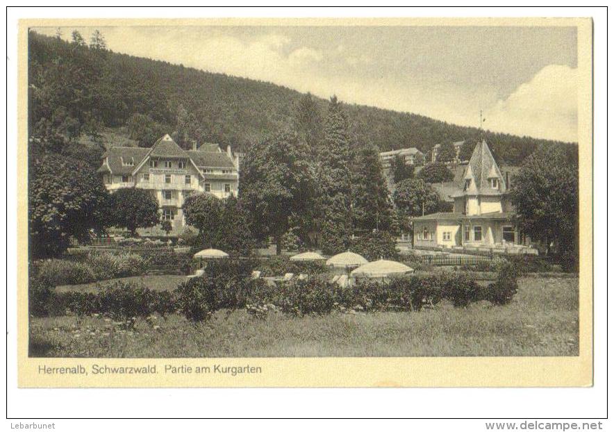 Carte Postale Ancienne "Herrenalb. Schwarzwald." Partie Am Kurgarten - Bad Herrenalb
