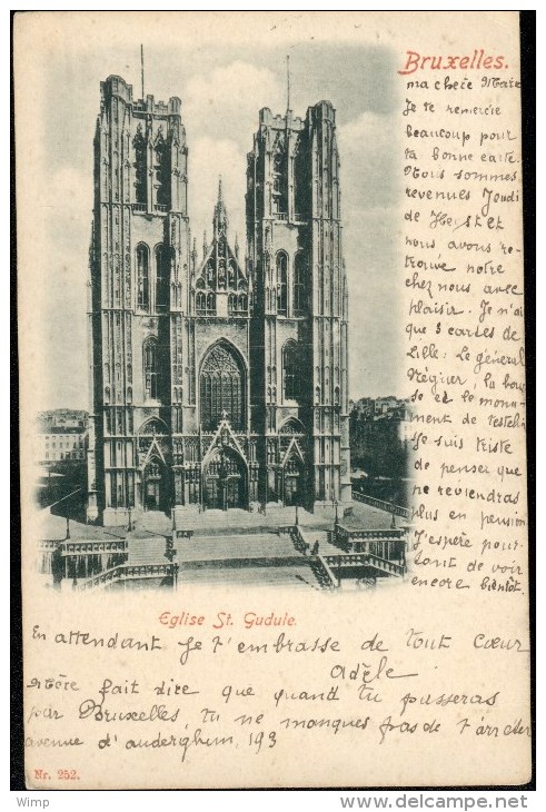 Bruxelles - Eglise Ste Gudule  - Très Vieille : Posté  En 1899 - Sonstige & Ohne Zuordnung