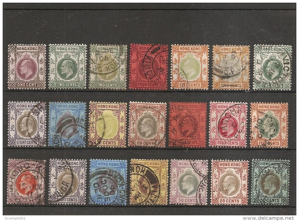 Hong-Kong -Période Roi Edouard VII ( Lot De Timbres Divers Oblitérés) - Usados