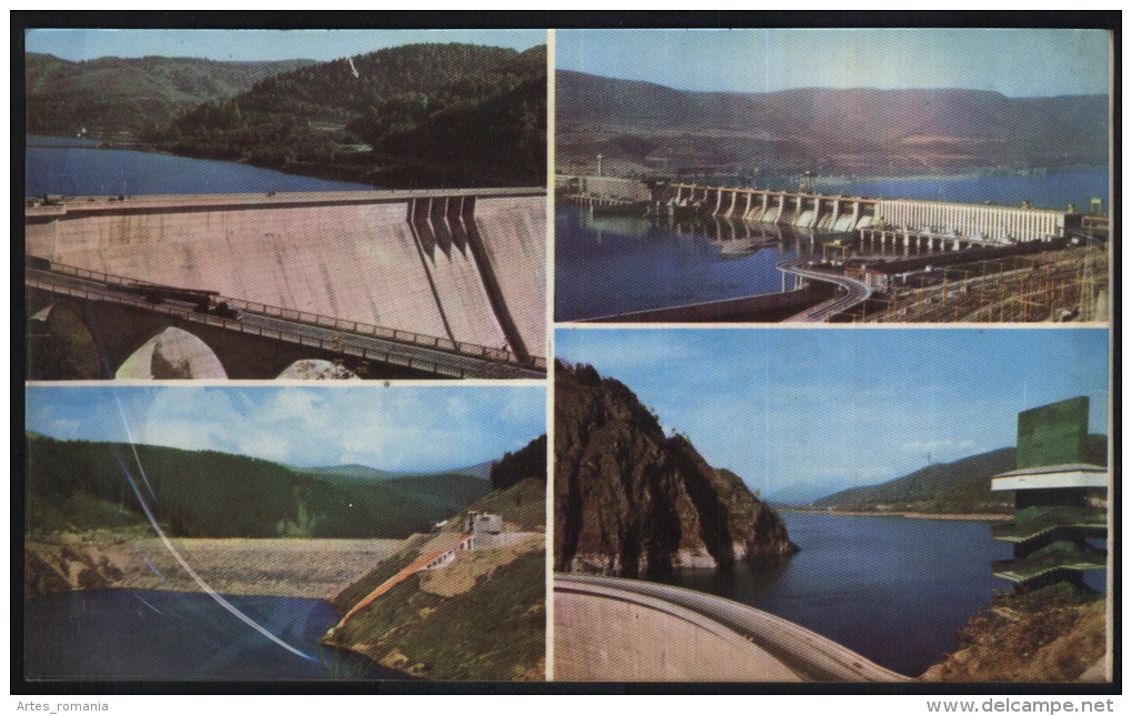 Water Dam-Hydro Dam-Barrage Hidroelectrique-Bicaz-Vidra-Portile De Fier-Vidraru-185x111mm-2 Scans-front/back - Châteaux D'eau & éoliennes
