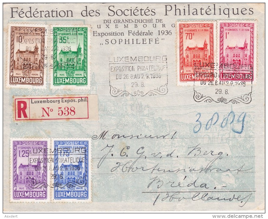 1936 Exposition - Yvert 282 - 287 / Recommandé - Congrès De La F.I.P. - Cartes Commémoratives