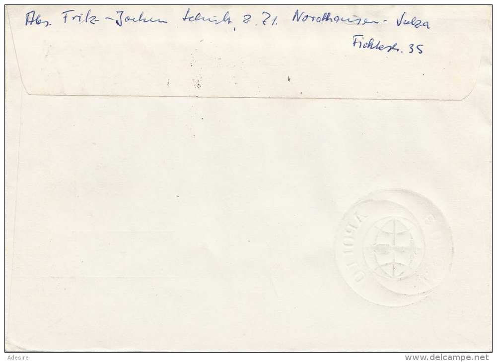 DDR 1975 - 3 Raumfahrt (Apollo) Sondermarken (Ank2083-2085) Auf R-Brief Gel.v.Nordhausen N.Steinhude - Covers & Documents