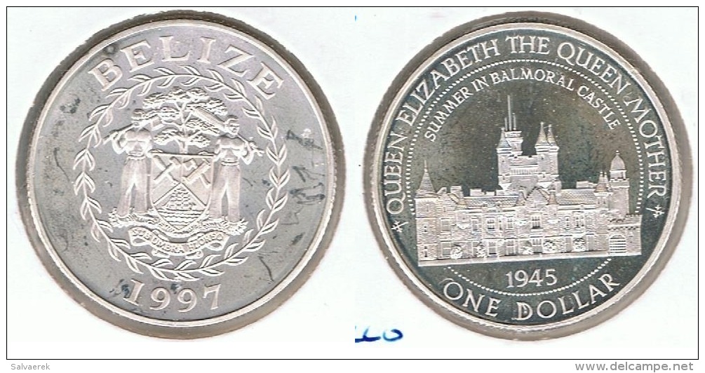 BELIZE DOLLAR 1997 BALMORAL PLATA SILVER G1 - Belize