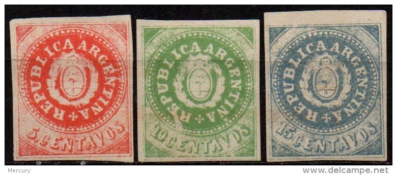 ARGENTINE - 3 Valeurs De 1862/64  FAUSSES - Unused Stamps