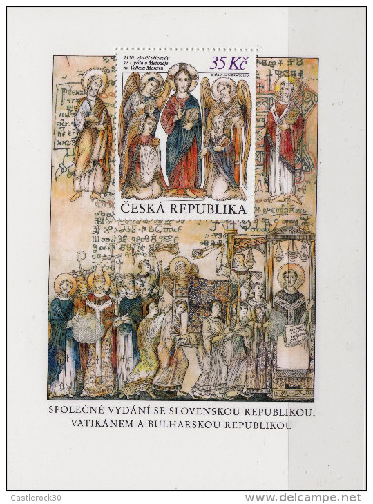 G)2013 CZECH REPUBLIC, ANNIV. OF THE ARRIVAL OF THE APOSTLES CYRIL AND METHODIUS O THE GREAT MORAVA, JOINT ISSUE CZECH R - Neufs