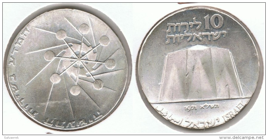 ISRAEL 10 LITOT 1971  PLATA SILVER G1 - Israel