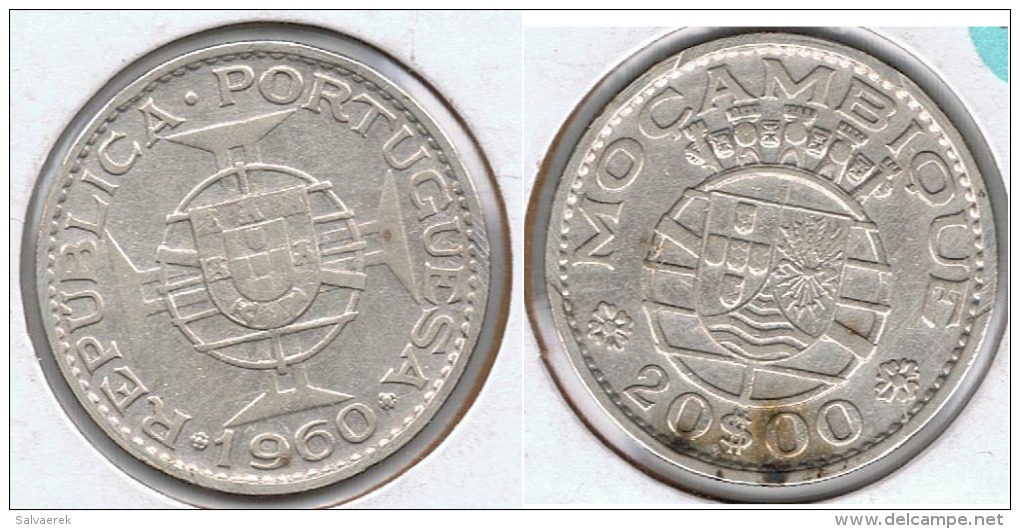 MOZAMBIQUE 20 ESCUDO 1960 PLATA SILVER G2 - Mozambique