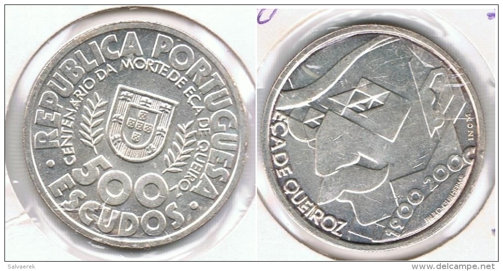 PORTUGAL 500 ESCUDO QUEIROZ 2000 PLATA SILVER G1 - Portugal