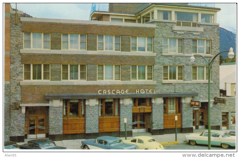 Banff Canada, Cascade Hotel, Lodging, Autos, C1950s Vintage Postcard - Banff