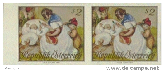 AUSTRIA 1967. Painting Healthcare Children S2 IMPERF.PAIR  .  [non Dentelé,Geschnitten,no Dentado,non Dentellato] - Abarten & Kuriositäten