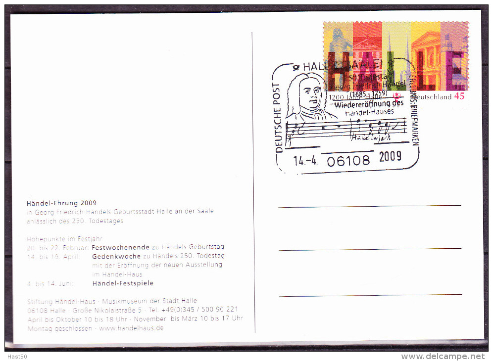 Deutschland Germany Allemagne - Georg Friedrich Händel  2009 - Storia Postale