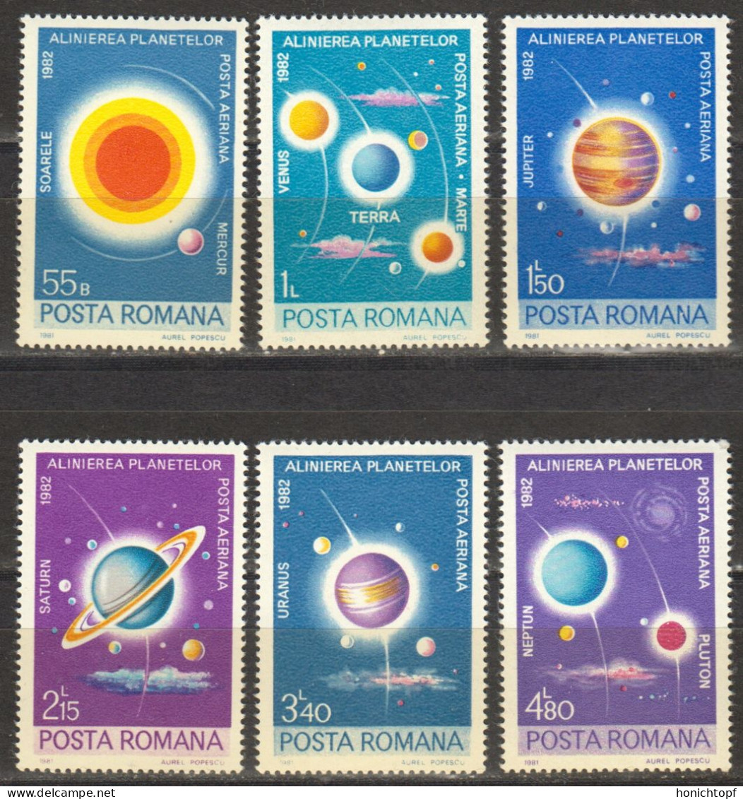 Rumänien; 1981; Michel 3795/3800 **; Planetenkonstelation - Neufs