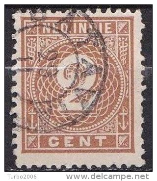 Ned. Indië:  1883-1890 Cijfer 2 Cent Bruin Kamtanding 12½ : 12 Gr. G. NVPH 18 A - Indes Néerlandaises