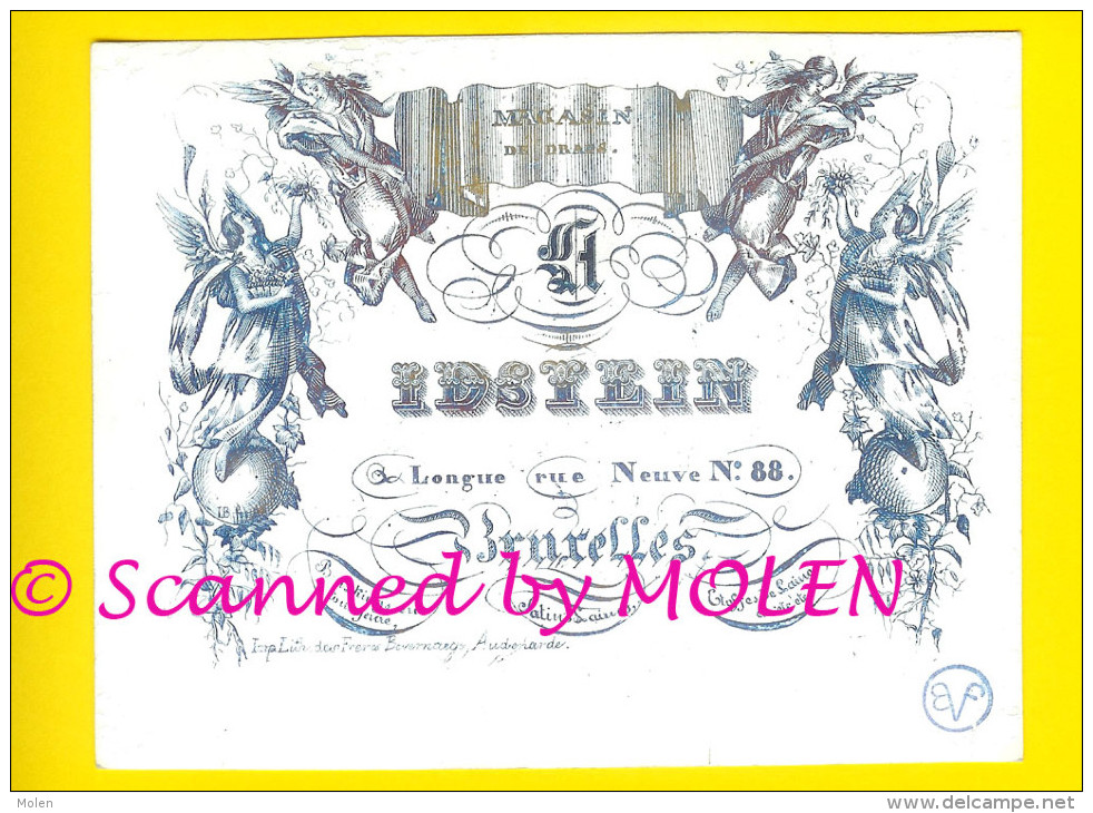 MAGASIN DE DRAPS A IDSTEIN Rue Neuve Ca 1850 BRUXELLES - CARTE PORCELAINE PORSELEINKAART Porceleinkaart LAINE METIER 883 - Vestiario & Tessile