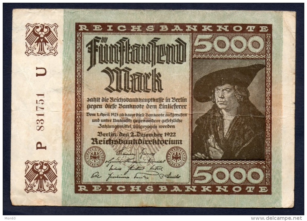 GERMANIA - 5000 MARCHI 2/12/1922 - 5000 Mark