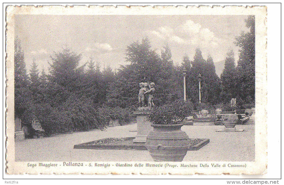 Pallanza, S. Remigio Giardino Delle Memorie (Prop. Marchese Della Valle Di Casanova)  - F.p. - Anni '1920 - Verbania