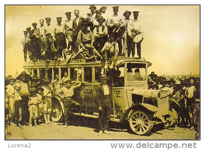7f-1252. Postal Autobus De San Carles-Amposta-Tortosa. 1900 - Autres & Non Classés