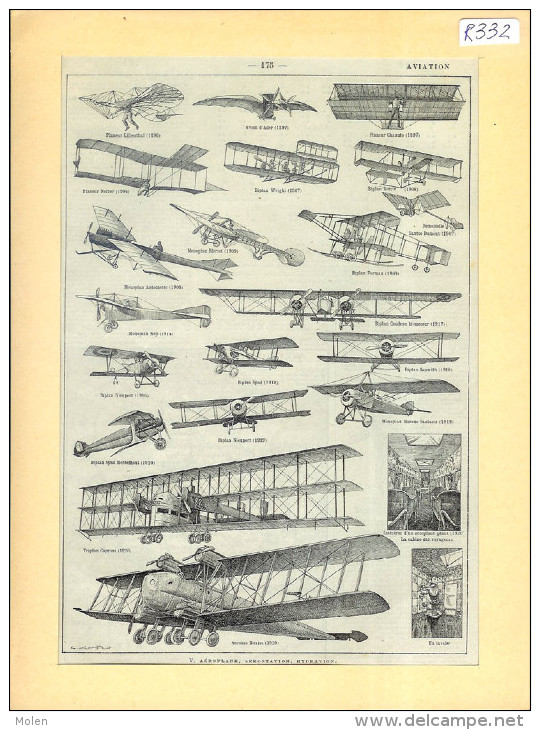 AVIATION AVION VLIEGTUIG PLANE FLUGZEUG AEREO AREOPLANE - GRAVURE XIXé Ou XXé Ca.: 204 X 295 Mm ENGRAVING R332 - Transporte