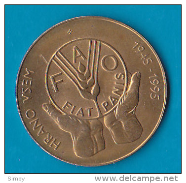 SLOVENIA    - 5 Tolarjev 1995 FAO Unc  Commemorative Coin - Slovénie