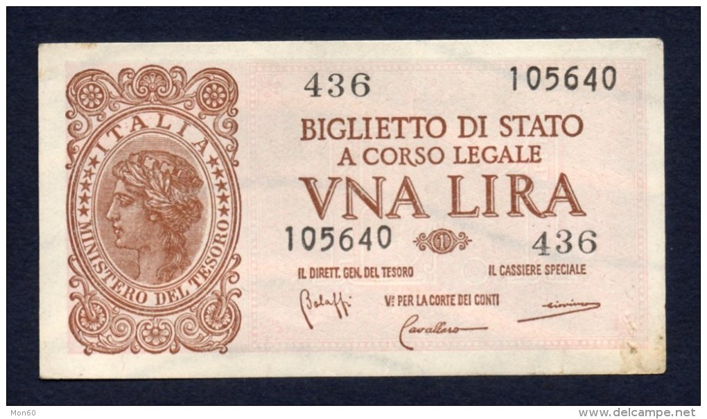 1 LIRA ITALIA 1944 SPL - Bolaffi, Cavallaro, Giovinco - Italia – 1 Lira