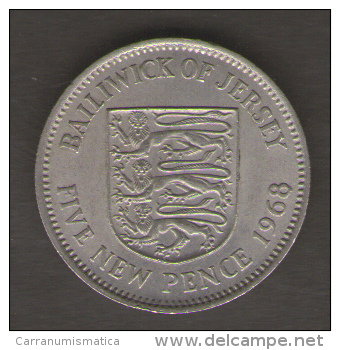 JERSEY 5 NEW PENCE 1968 - Jersey