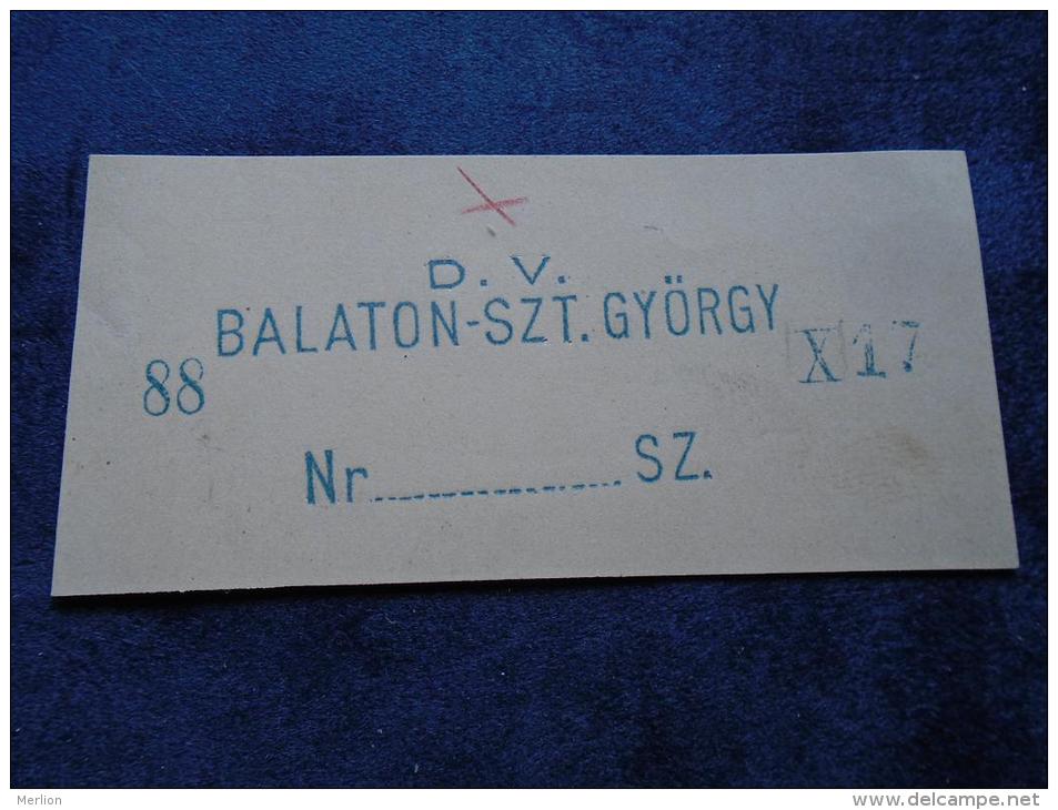 Hungary - D.V. Balatonszentgyörgy 88  -(Déli Vasút, Railway) SPECIMEN -  Postmark  -handstamp  J1228.6 - Postmark Collection